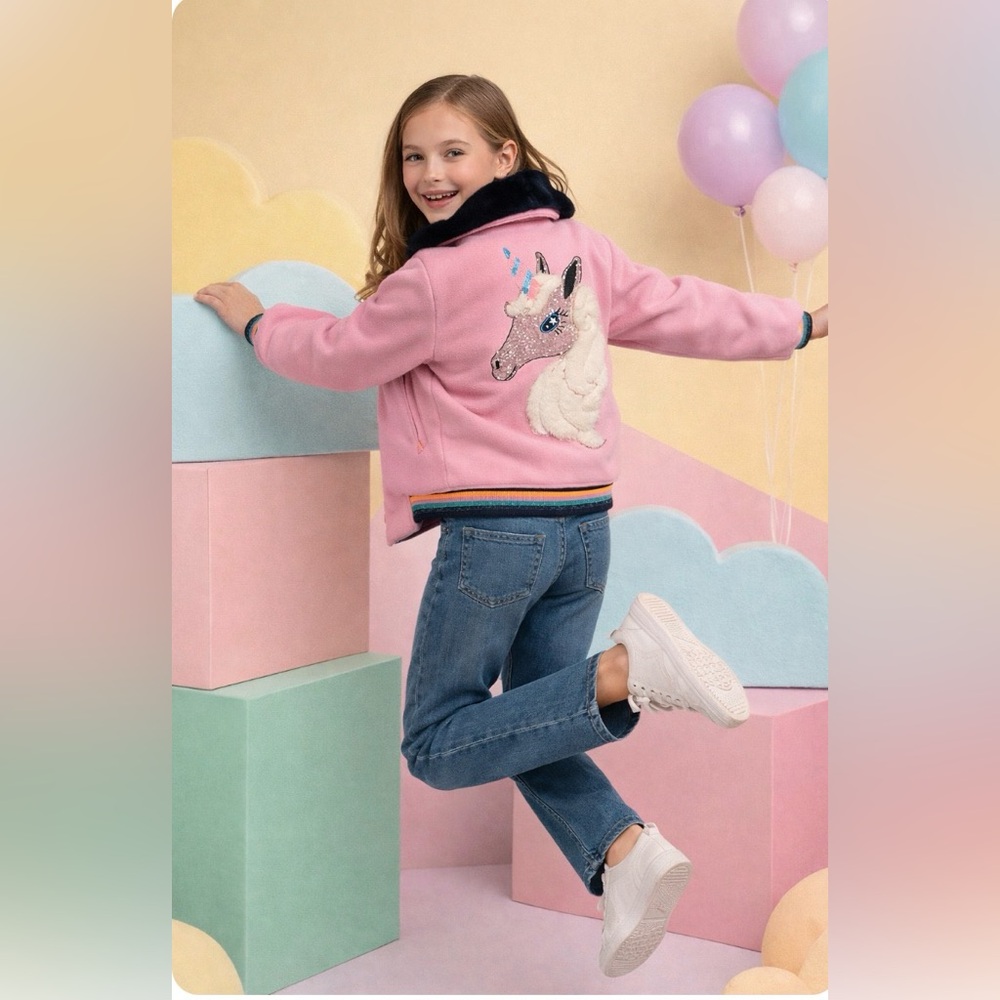 Billieblush Pink Kids Jacket. Bought in Paris France....SIZE 12 - Picture 2 of 8
